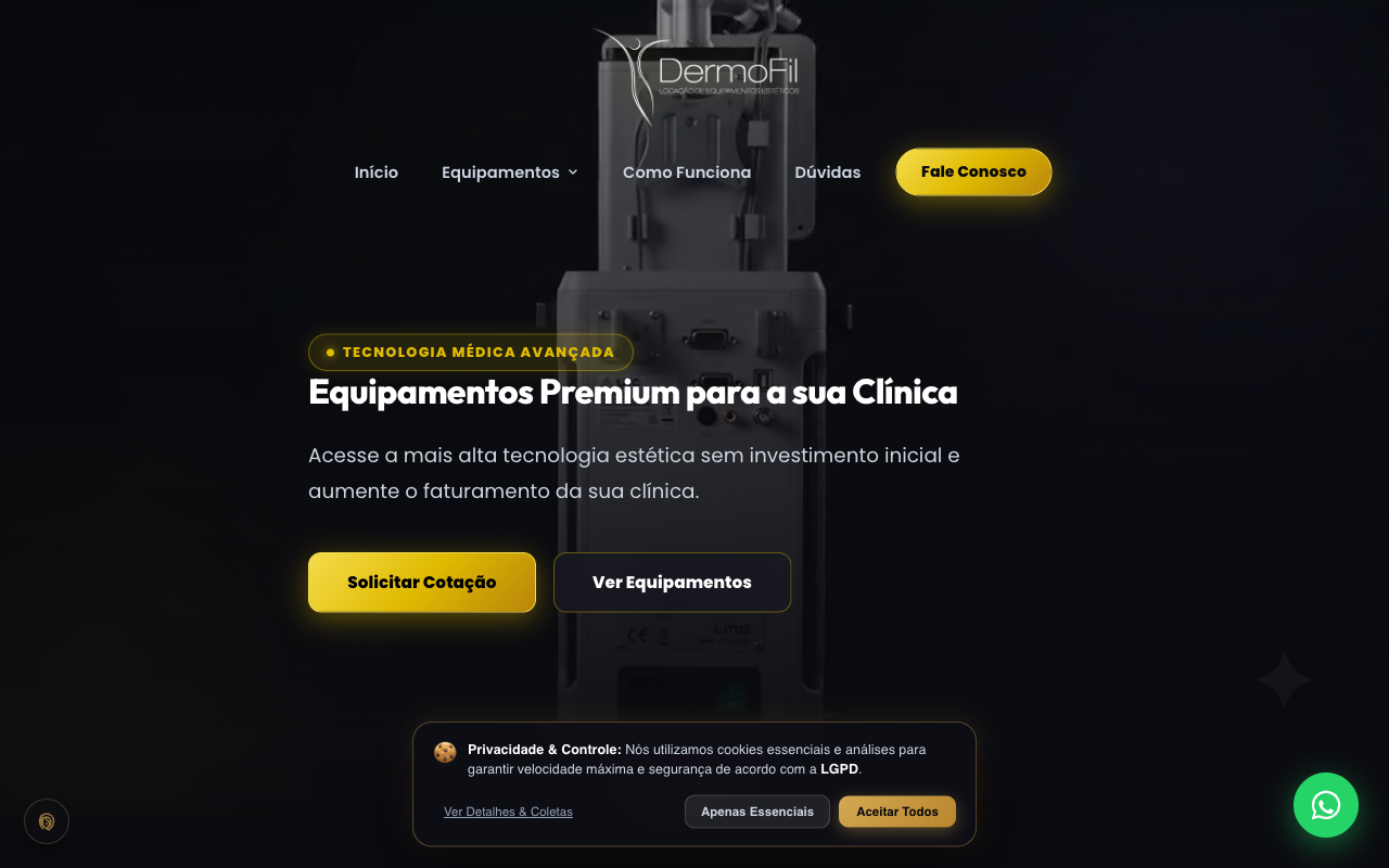 Site DermoFil Locações